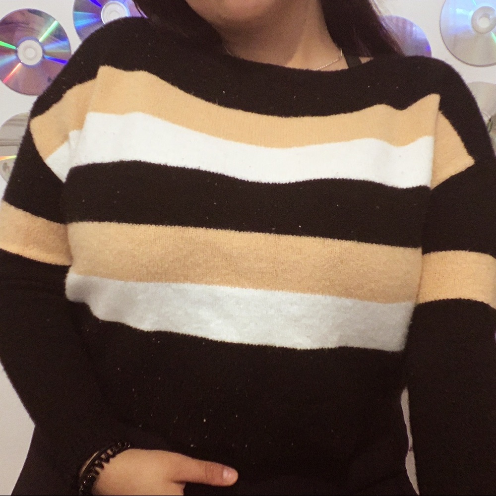 Striped Cropped Sweater 🍂